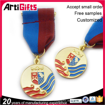 Nickel plated metal embossing medal award badge
